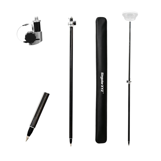 2.2M / 7.22ft Self-Locking Carbon Fiber GPS Survey Pole, Telescopic 125–220 cm GNSS Rover Rod Compatible with Trimble, 5/8″ Thread, Lightweight Oxford Cloth Carry Bag for Land Surveying & RTK GNSS