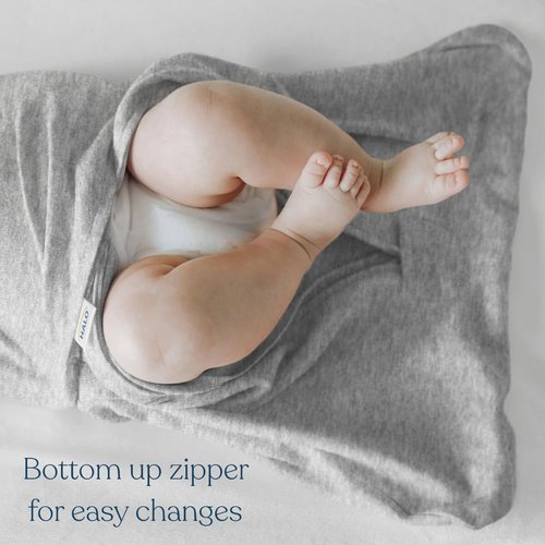 HALO 100% Cotton Sleepsack Swaddle - 3-Way Adjustable Wearable Blanket, TOG 1.5, Midnight Moons Blue, Small (3-6 Months)