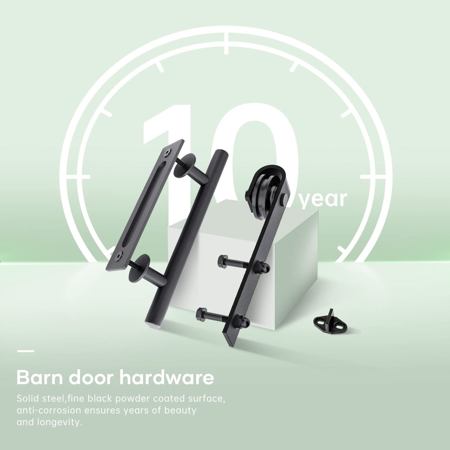 Fredbeck Double 21inx84in White Barn Door and 7FT Sliding Barn Door Hardware Kit Included,Solid,MDF, PVC Surface,DIY Assembly,5-Panel,Fit 38in-41in Opening