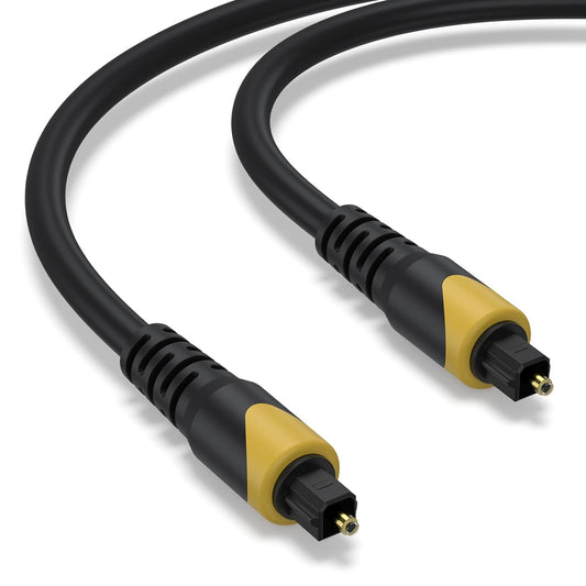 2M/6.6FT Amzpas Optical Cable, Gold-Plated Digital Toslink Cable, SPDIF Cord Extension, Plug Fiber Optic Cord