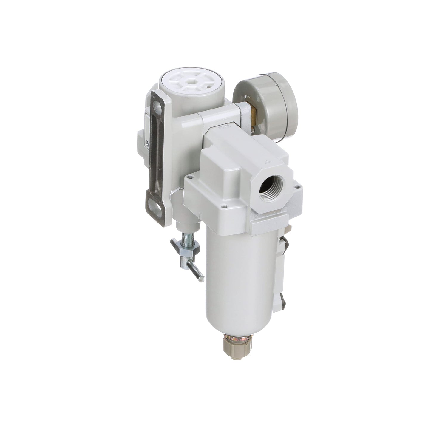 PneumaticPlus SAU420T-N04G-MEP Compressed Air Filter Regulator Combo 1/2" NPT -T-Handle, Manual Drain, Metal Bowl