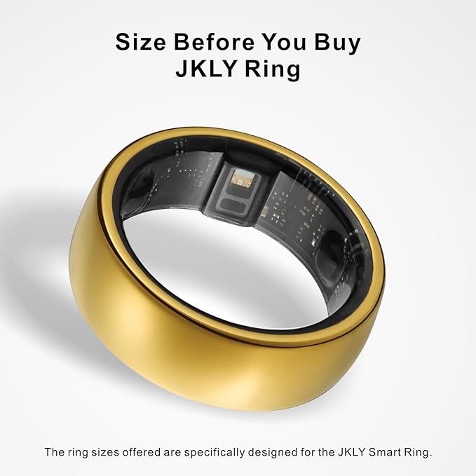 Smart Ring, Activity Trackers, Sleep Ring, Fitness Tracking, Stress Tracker, Heart Rate, Meditation, Temperature, Respiratory, No App Subscription, Women, Men, iOS, Android (Golden, 13)