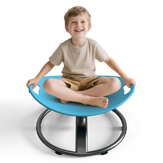 pozoera Spinning Chair for Autistic Kids - Sensory Spinning Chair with Safety Handle & Non-Slip Design Sensory Toys for Kids with Autism(Blue)