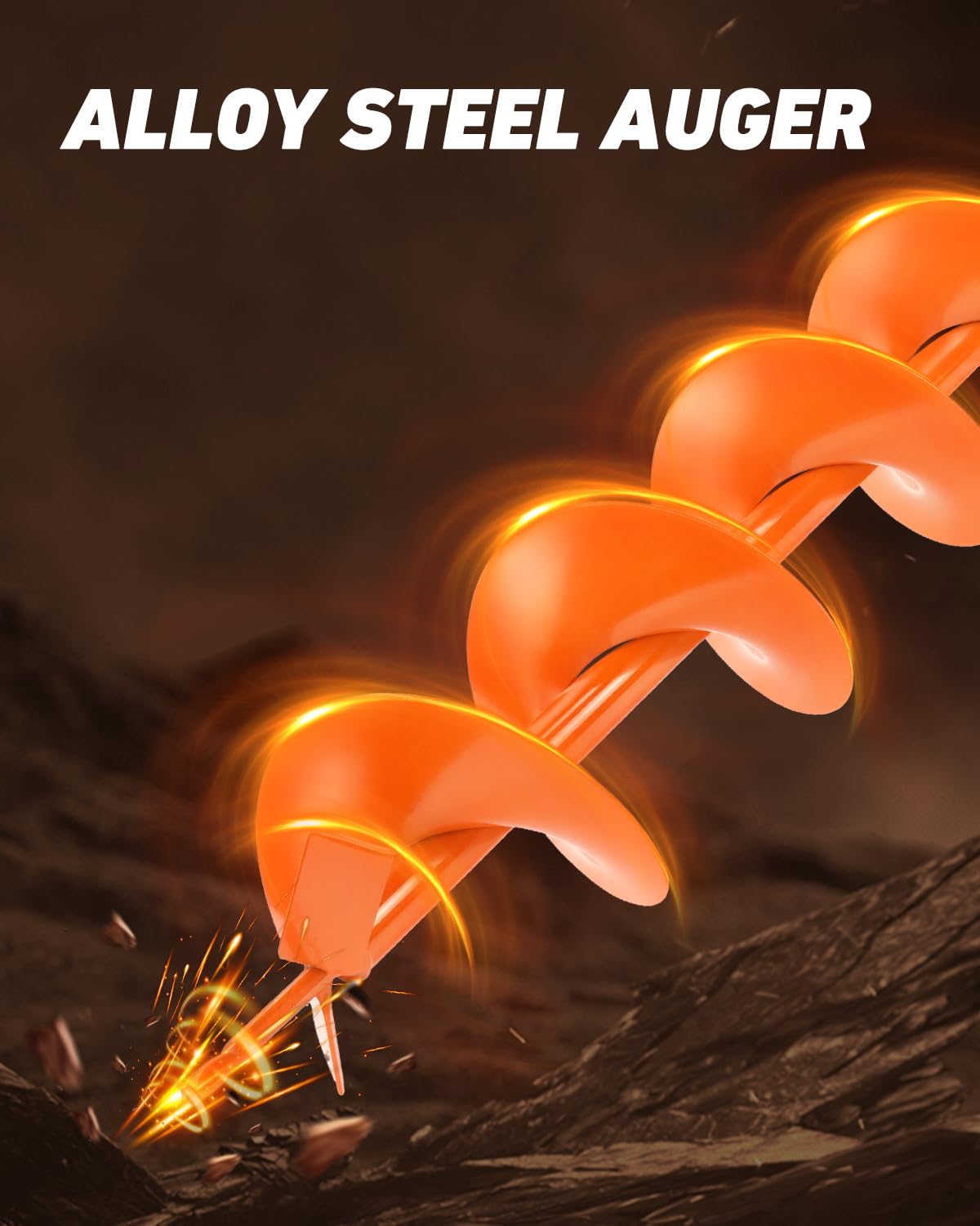 NEO-TEC 72CC Post Hole Digger Auger Drill Gas Powered 2-Stroke & 6" 10" Drill Bits + 1 Extension Bar, Earth Auger Petrol Drill Borer for Garden Lawn Auger Drill Bit for Planting