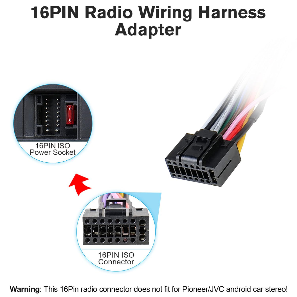 16PIN-24PIN F-150 F-250 F-350 Stereo Wiring Harness Compatible with Ford Expedition Escape Explorer Mustang Lincoln