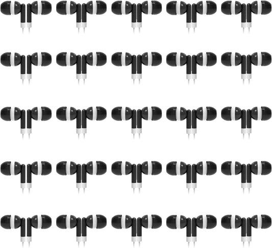 50 Pack MP3 CN-Outlet Wholesale Bulk Earbuds Headphones for iPhone, Android, Player - Black