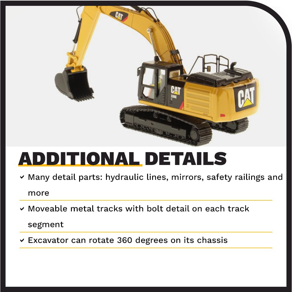 1:50 Cat 336E H Hybrid Hydraulic Excavator | Core Classics Series Cat Trucks & Construction Equipment | 1:50 Scale Model Diecast Collectible Model 85279C