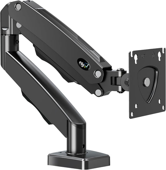 ELG 17-35" 4.4-19.8 lbs, Grommet, 75x75mm 100x100mm, Full Motion Gas Spring Single Monitor Desk Mount with Swivel, Tilt