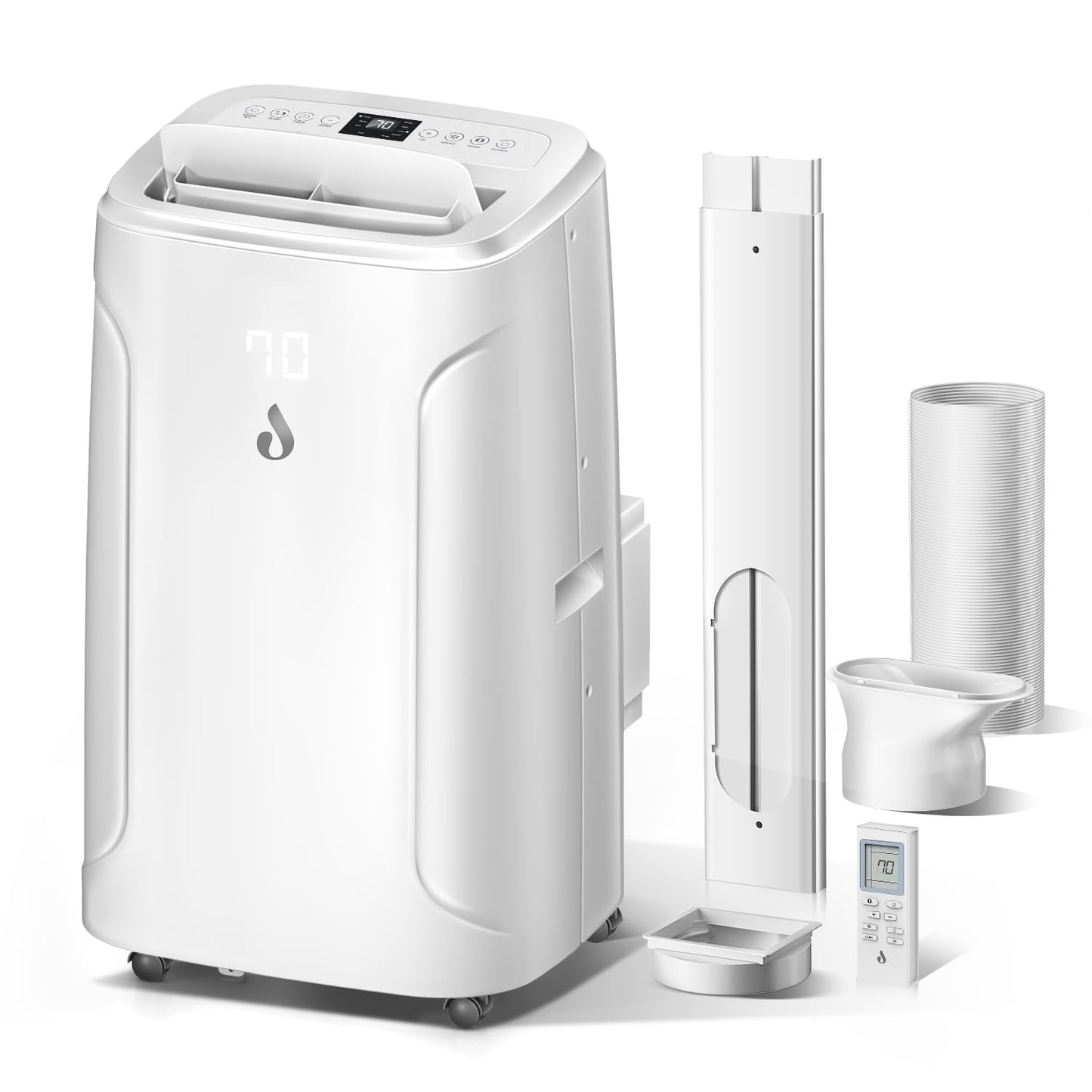 12,000 BTU Portable Air Conditioners Cools up to 550 Sq.Ft 4-in-1 Poratble Ac Units for Room with Cooling Dehumidifier Fan Sleep Mode 24h Timer Remote Control and Window Installation Kit Included