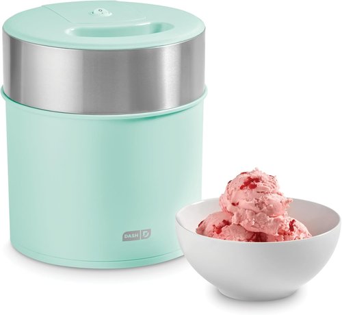 Dash Deluxe Gelato & Ice Cream Maker - One-Touch Churning for Homemade Desserts - 2 Quart Capacity, Aqua