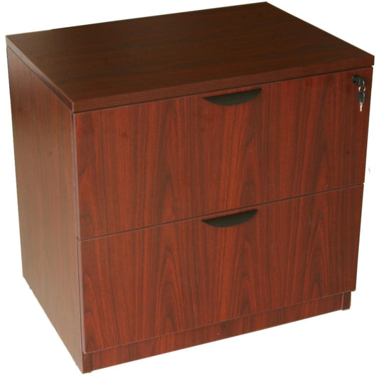 Boss Office Products N112-M 2-Drawer Lateral File in Mahogany