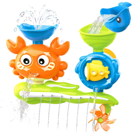 Baby Bath Toys for Kids Ages 1-3, Crab Bathtub Water Toys for Toddler 2-4, Mold Free Bath Toys W/ Suction Cup for Babies 6-12 Months Boys Girls Infant Gifts (Orange)