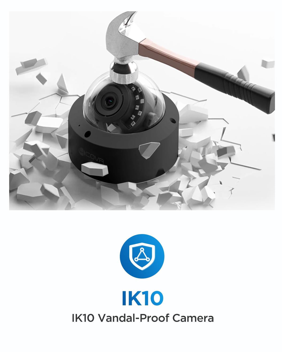 4COVR 4K PoE Security Camera System, 8X 8MP IK10 Vandal-Proof IP67 Dome PoE IP Camera, 8CH NVR 2TB HDD, AI Human Vehicle Detection & IR Night Vision, 24/7 Home Outdoor Recording, LY54AB8M0808