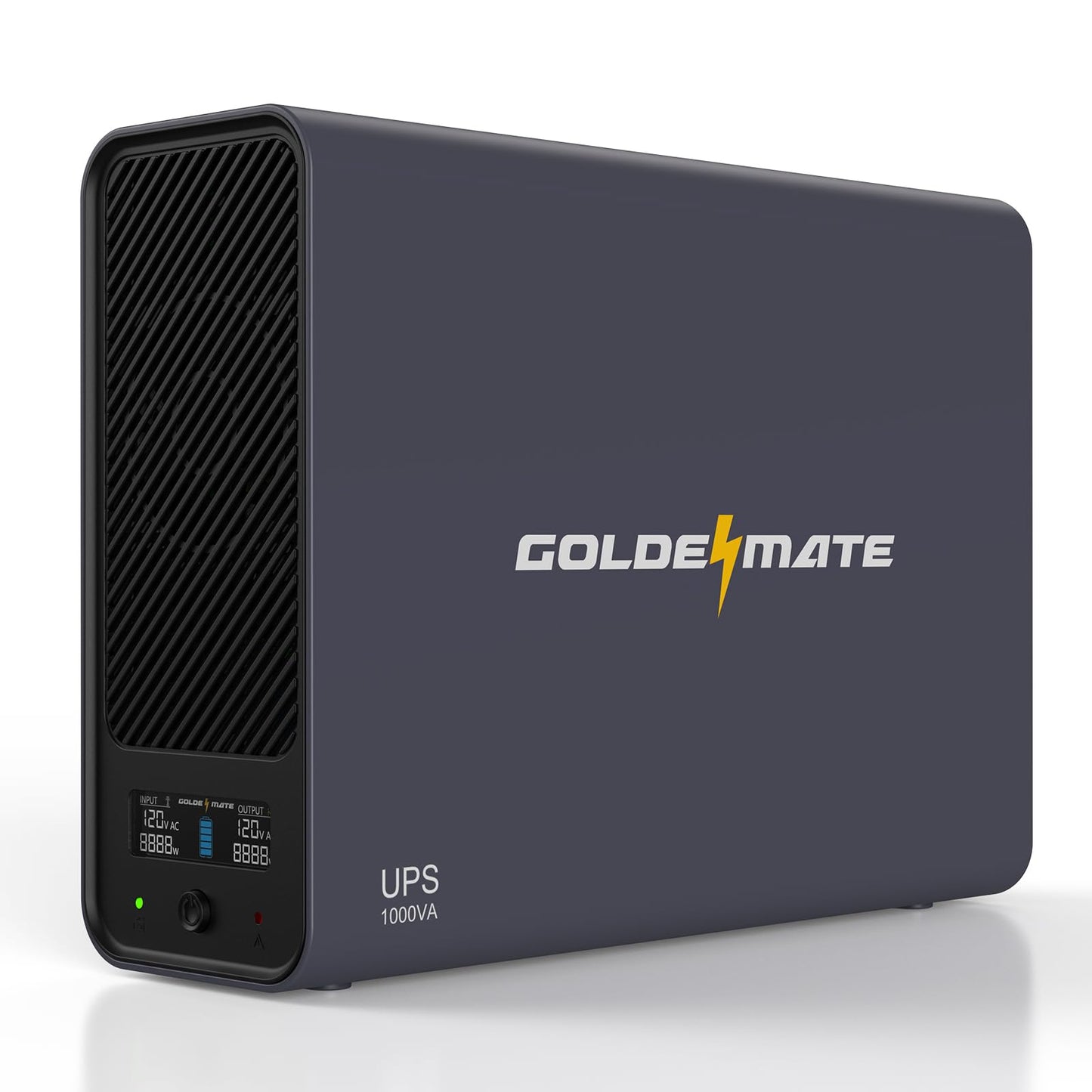 GOLDENMATE 1000VA/800W Lithium UPS Battery Backup and Surge Protector, Sinewave UPS System with LiFePO4 Battery(230Wh),Upgraded Pro Ver. with Communication Port, 8 Outlets, for NAS & Home Office, Gray