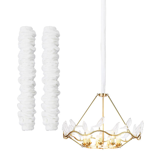 2 31.5 inches NICENEEDED PCS Chandelier Fabric Cord Cover, White Chandelier Chain CoverChain Cable Sleeve, Velvet Cloth