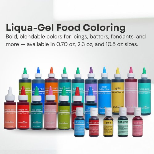 Chefmaster Neon Purple Liqua-Gel® Food Coloring - Vibrant, Fade-Resistant Dye for Icing & Fondant | 2.3 oz