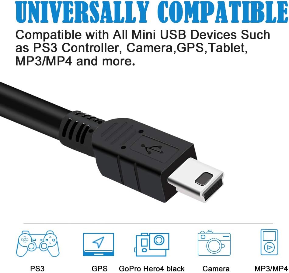 BestCH 2.0 PPS006 MP3 Mini USB Data Sync PC Cable Cord Lead Compatible with Fulljoin DAB/DAB Digital Radio Player