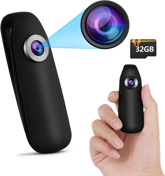 Bextgoo 1080P 32GB 7HR Body Camera, Body Cam, FHD, Built-in TF Card, Battery Life, Night Vision, Time Stamp,Back Clip