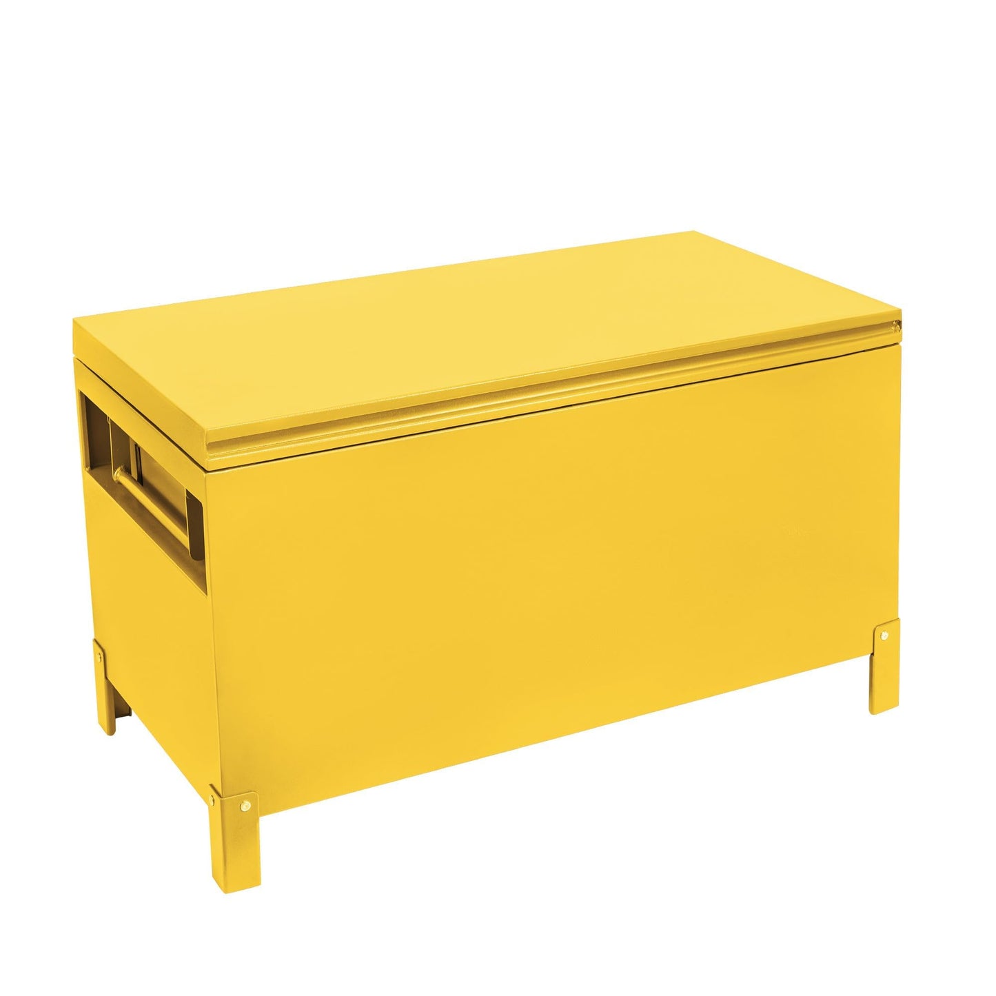 MilleLoom 36" Heavy Duty Aluminum Truck Bed Tool Box – Waterproof Lockable Storage Chest with Side Handles, Tool Organizer for Pickup Truck, RV, Trailer & Jobsite, Yellow