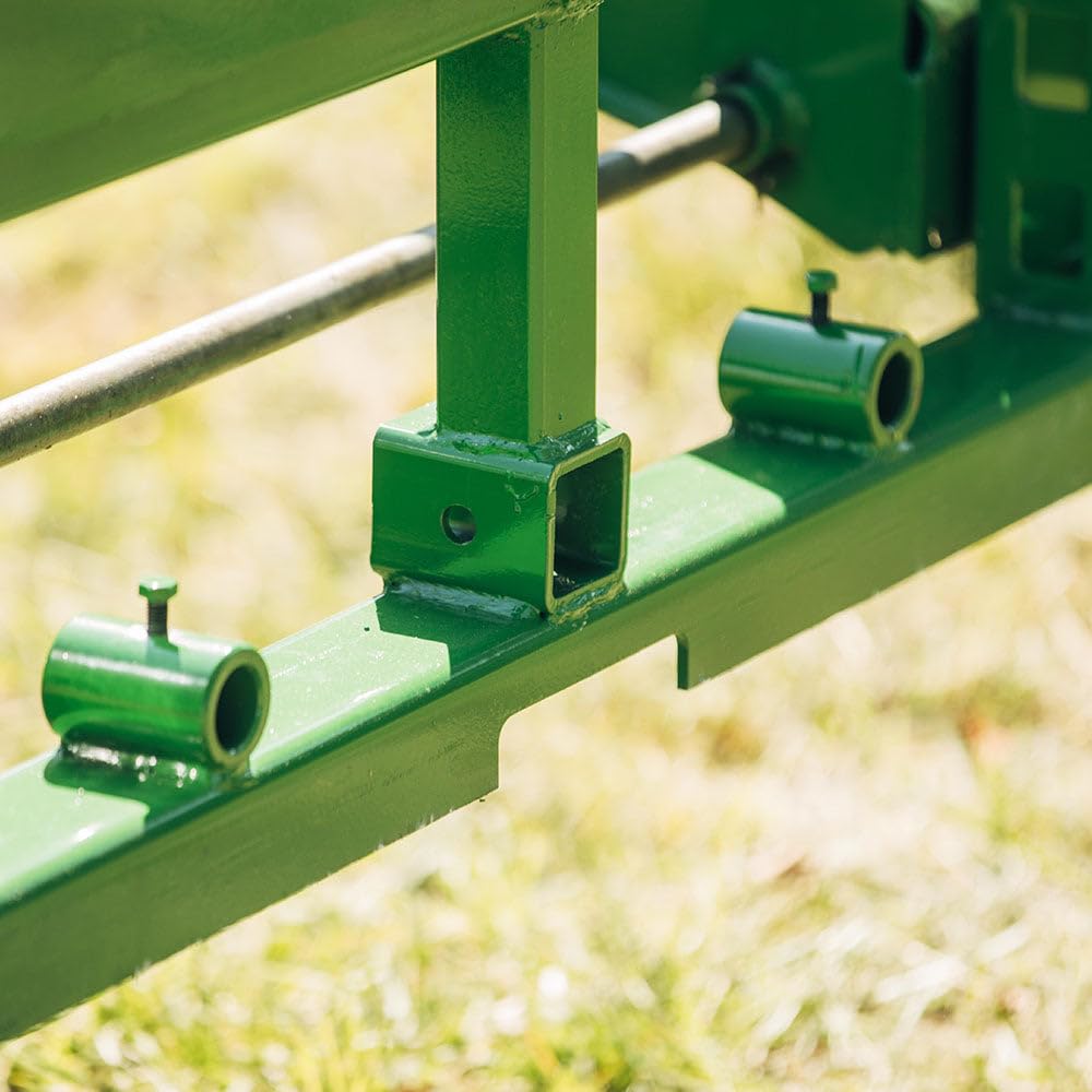 Titan Attachments Heavy Duty Pallet Fork Frame and 48" Fork Blades with 2" Trailer Receiver Hitch Fits John Deere Loader