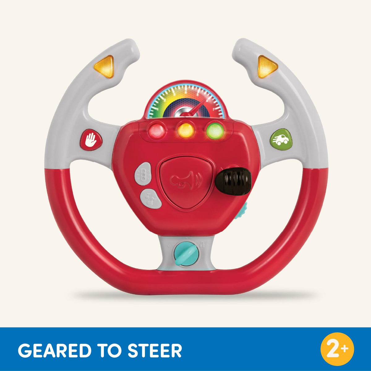 Battat – Interactive Steering Wheel – Portable Car Toy – Kids Games & Songs – Toddler Road Trip – 2+ Years – Geared to Steer