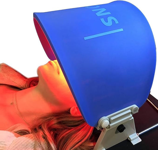 ZOVIE Red Light Therapy Mask-Infrared Photons Facial Skin Care Machine LED Beauty Mask-Flexible Led Light Therapy(Navy-Blue)