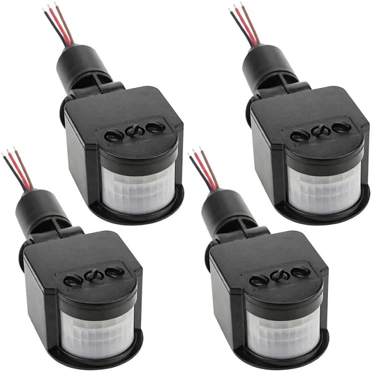 4 Packs-Outdoor 12V PIR DC Automatic Infrared PIR Motion Sensor Switch for LED Flood Light with Adjustable Sensitivity
