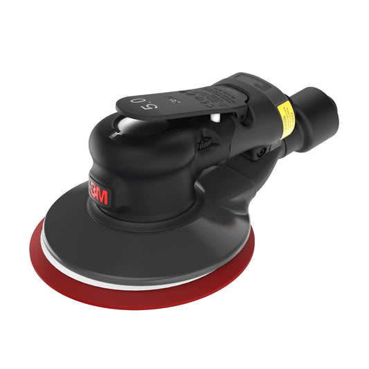 3M Xtract Random Orbital Sander, Pneumatic 88955, 6 in, with Central Vacuum Attachment, 5/16 in Orbit, Ergonomic and Lightweight ROS, .28 HP (209W) Motor,Black