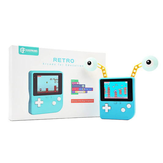 ELECFREAKS Retro Coding Arcade for Microsoft Makecode DIY Programmable Handheld Game Console Suitable for STEM Education, Game Programming Learning Machine Supports Block Programming and Python