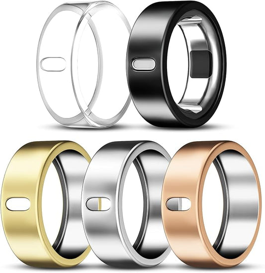 5 Pack Cover Compatible with Oura Ring Gen 4/Oura Ring Gen 3 Horizon/Heritage, Surport Charging with Cover on, Anti-Scratch TPU Protector for Oura Rings Accessories Women Men (Size 8)