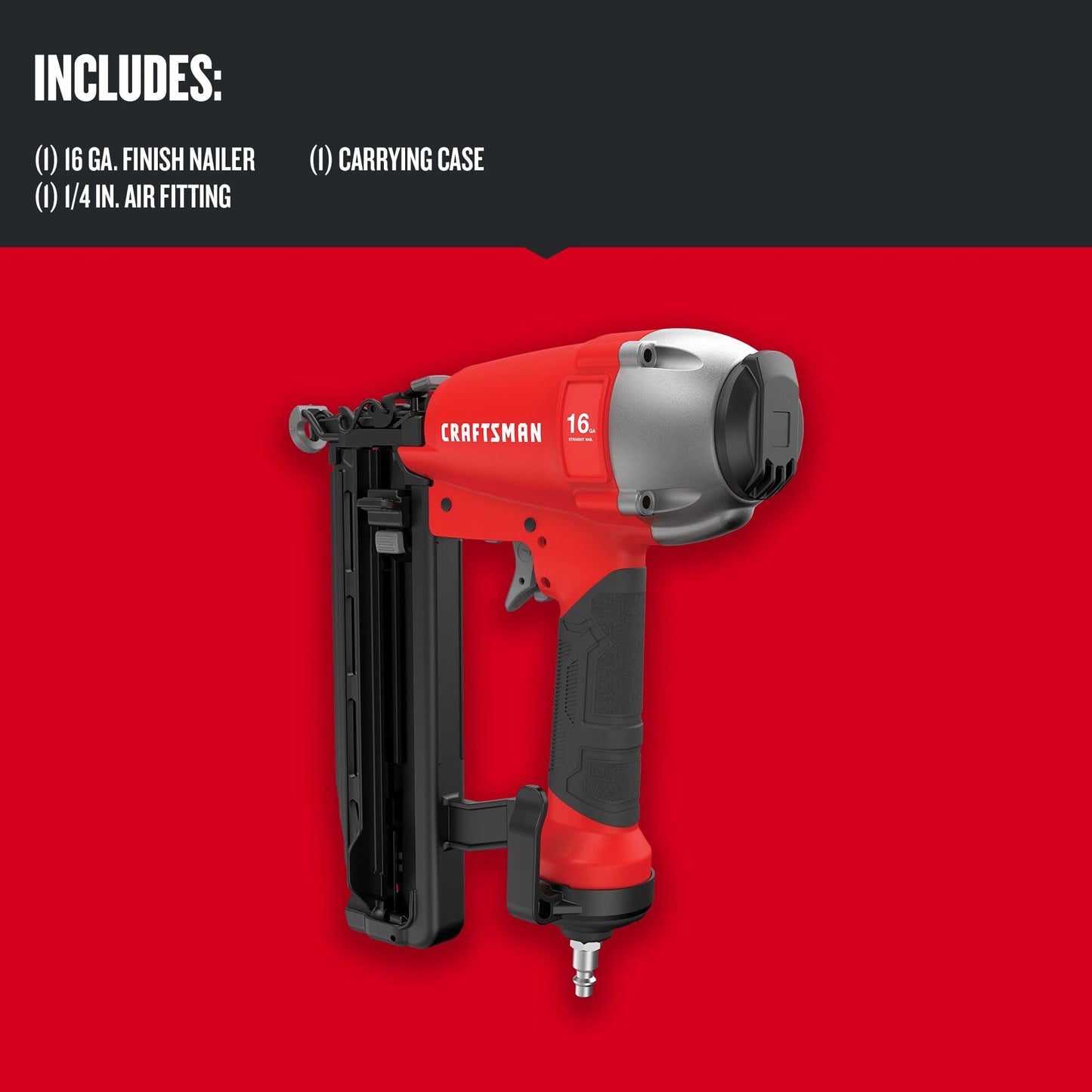 CRAFTSMAN Finish Nailer, 16GA, Oil Free Pump, Pneumatic (CMPFN16K)