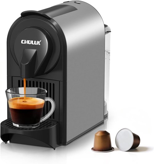 CHULUX Espresso Machine - 20 Bar Single Serve Coffee Maker with Dual Brew Sizes | Mystic Gray