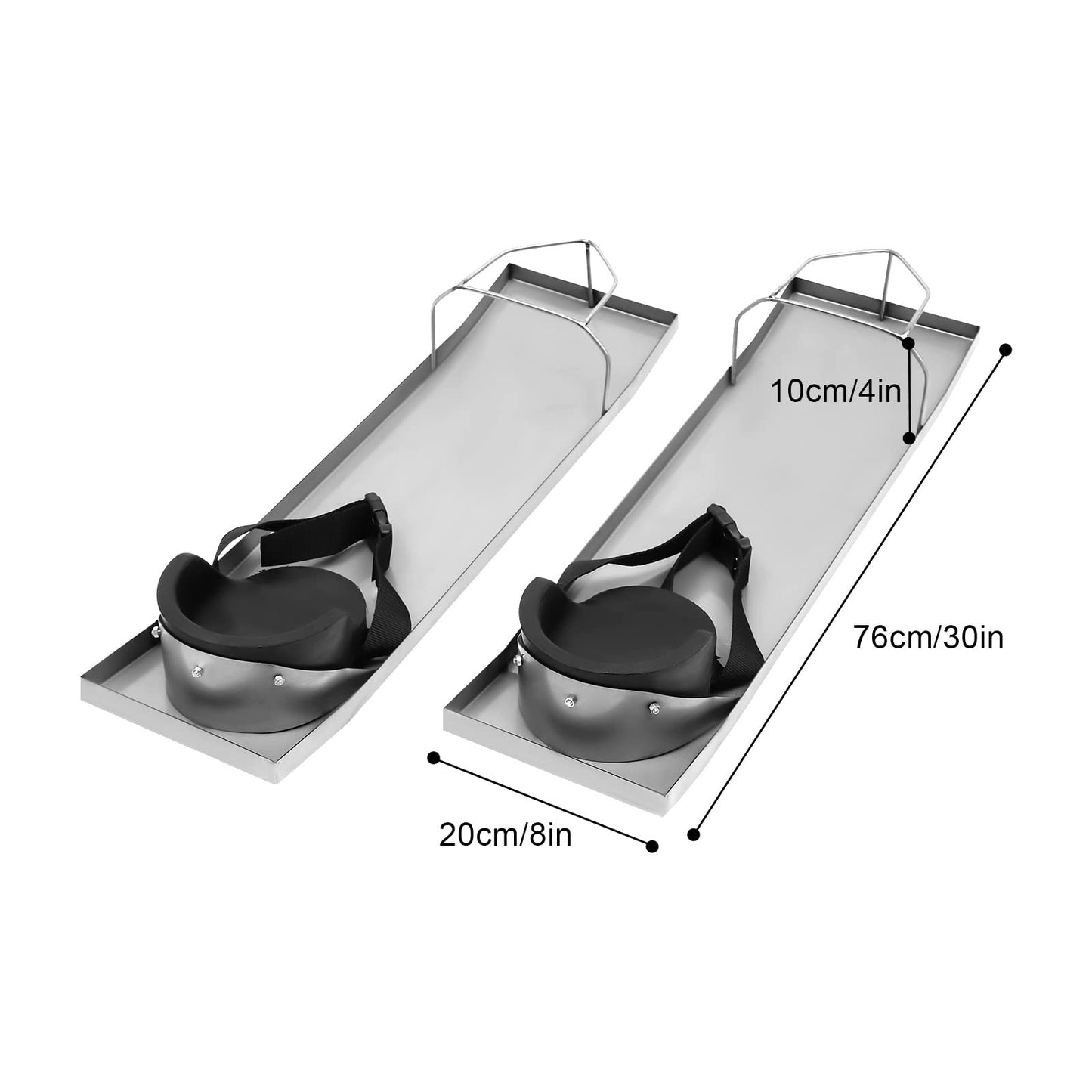 30'' x 8'' Concrete Knee Boards Slider Knee Boards, Concrete Stainless Steel Knee Boards with Knee Pads Pair Concrete Sliders Kneeboard Kneeler Board Stainless Steel Knee Boards for Concrete Work