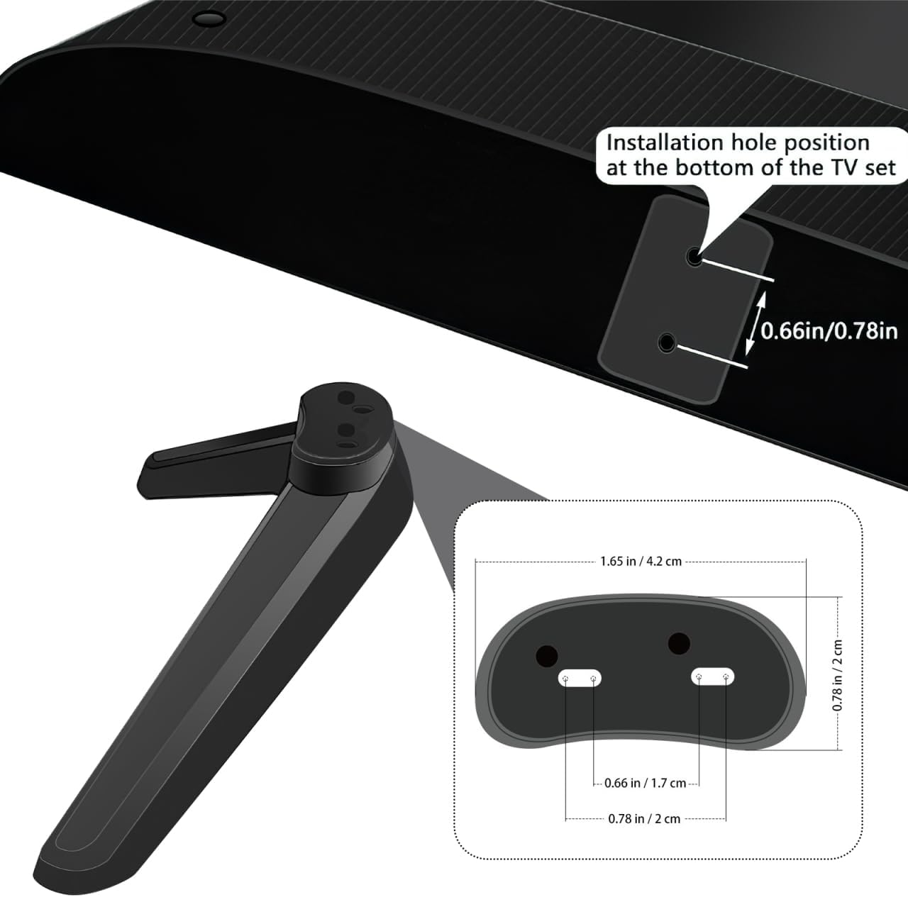 2pcs 32-55 Inch DOITOOL TV Stand Legs Table TV Legs Replacement Plastic Television Feet for TVs, Including Screws