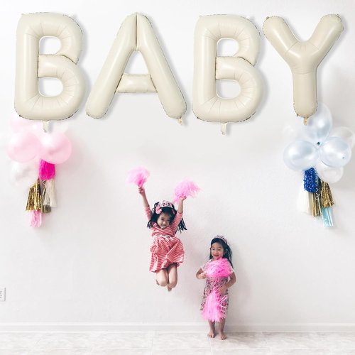 Big Letters Balloon - 40 Inch Cream White Sand Mylar Alphabet Balloons | Custom Name Decor for Girls' Birthday Parties