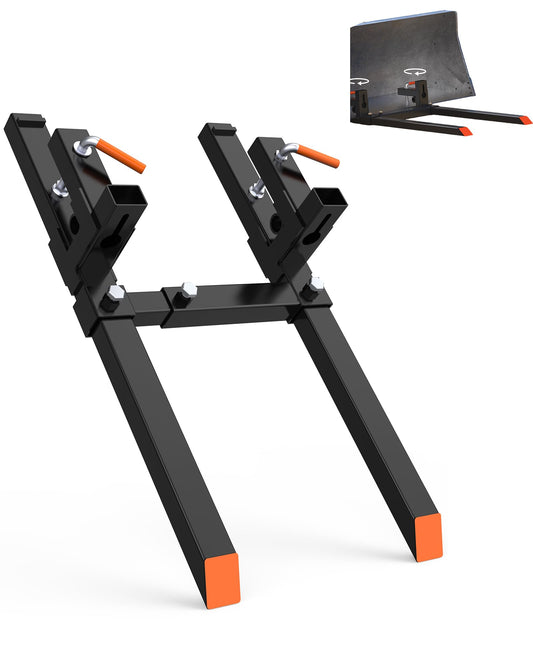 43" 2000LBS Heavy Duty Pallet Forks,Tractor Bucket Forks with Adjustable Stabilizer Bar for Loader Bucket Skid Steer Tractor, Black
