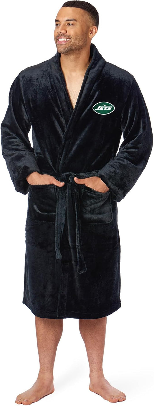 NFL Adult Unisex Silk Touch Bathrobe, Officially Licensed Loungewear, Soft Plush Polyester