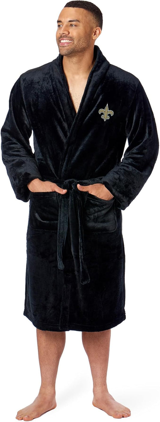 NFL Adult Unisex Silk Touch Bathrobe, Officially Licensed Loungewear, Soft Plush Polyester