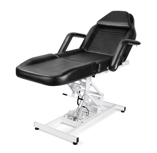 Beautymega Black Electric Beauty Bed Spa Styling Salon Beauty Chairs Massage Hydraulic Pump Cutting Chairs Reclining All Purpose Tattoo Equipment