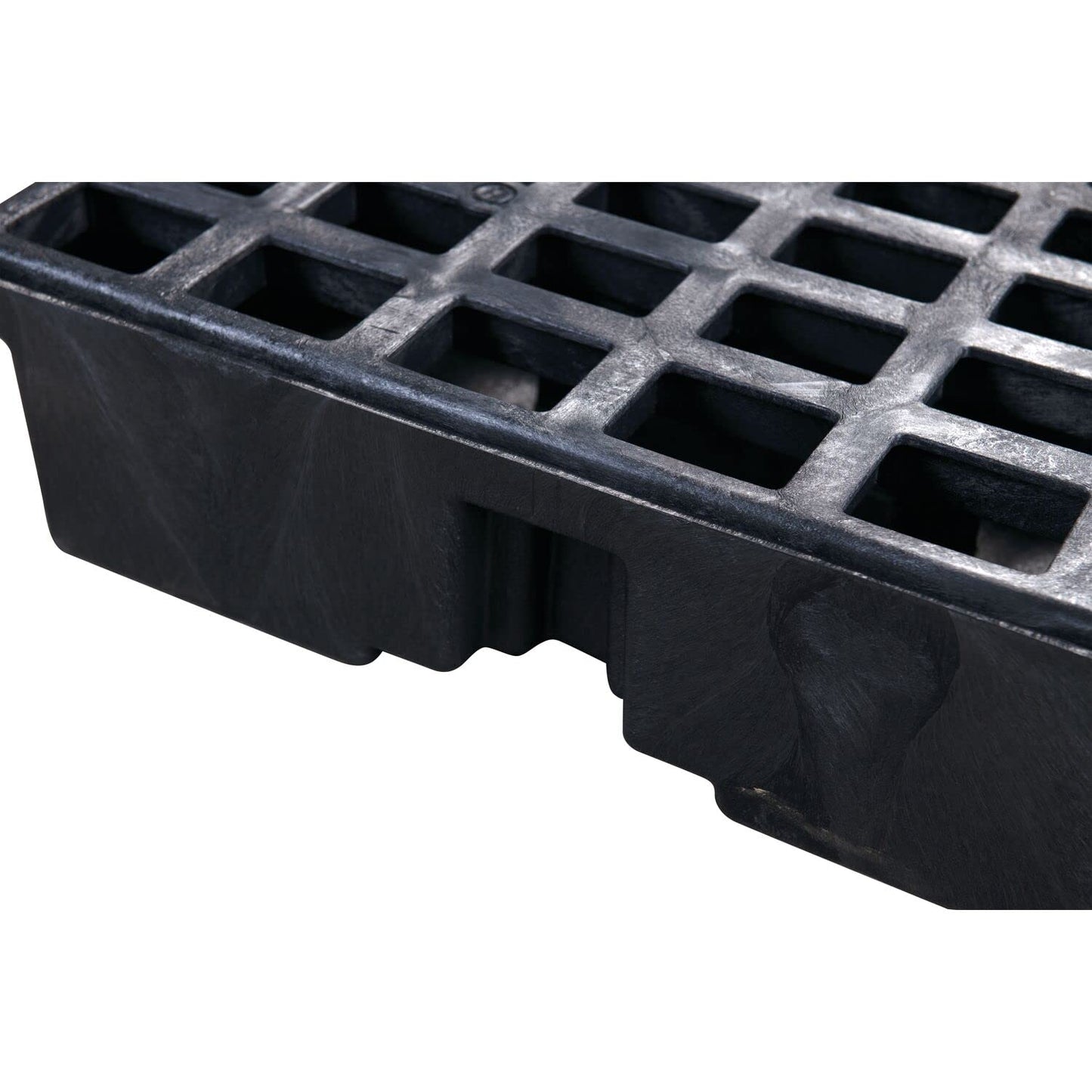 Eagle 2 Drum Spill Platform with Forklift Pockets, 26.25"x51"x6.5", 30 Gallon Sump, 5,000 lbs. Load Capacity Containment Tray, Made in USA, Black, 1632B