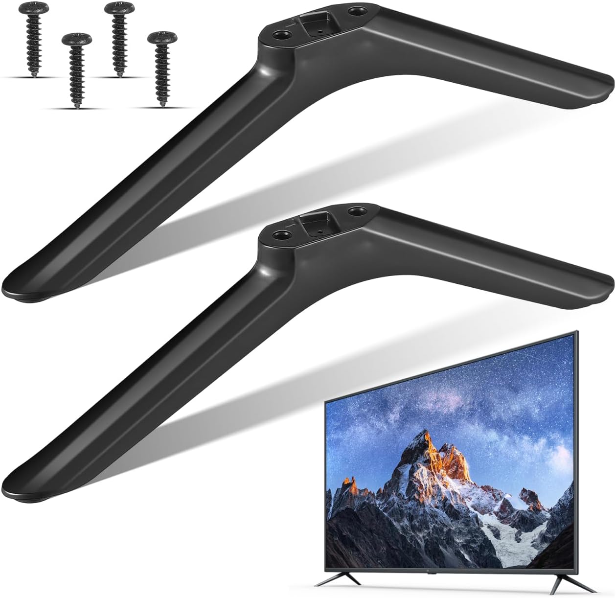 32 Inch Cabilock Universal Tv Stand Replacement Legs with Screws Non-Slip Base for Tvs LCD Led Smart Tv Pedestal Mount