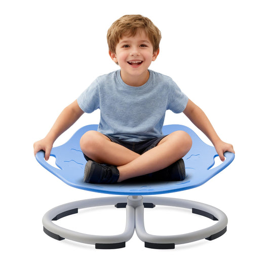 Spinning Chair for Autistic Kids, Sensory Swivel Chairs, Sit and Spin Sensory Toys with Grippable Handle Design, Trains Body Coordination, Autism ADHD Chairs Indoor Outdoor Play Equipment (Blue)