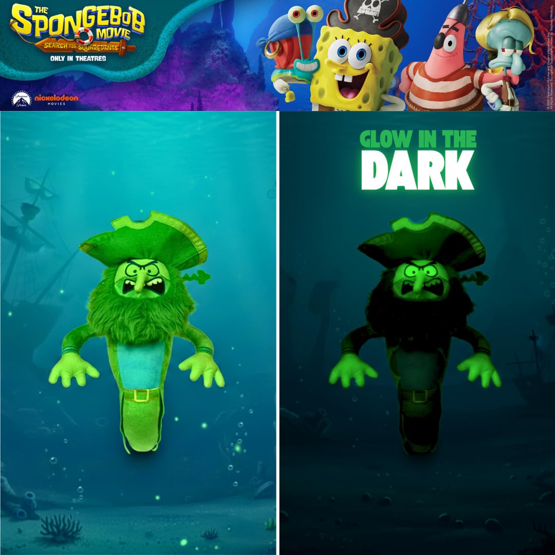 Spongebob Squarepants The Flying Dutchman Kids Plush Cuddle Pillow, Glow in The Dark, Super Soft & Cozy, (Officially Licensed Product) By Franco Collectibles