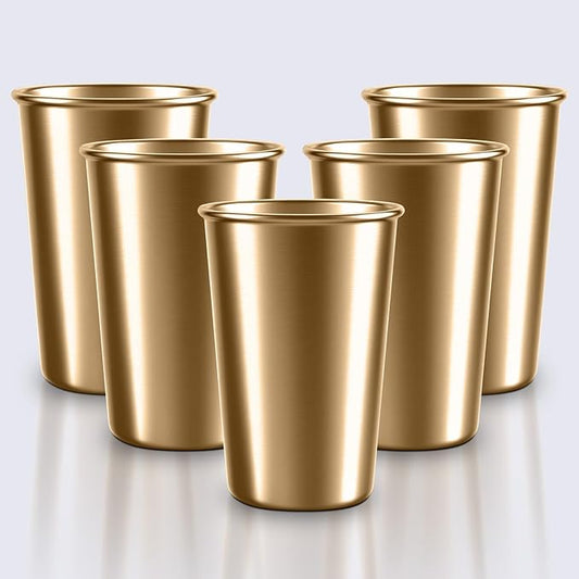 5 Pack 16 oz Stainless Steel Pint Cups,Stainless Steel Cup,Pint Cup Tumbler，water Tumbler,Stackable,Reusable,BPA Free