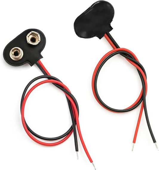 California JOS 9V 9V (2 Battery Clip Connector, T-Type Battery Holder for Student Experiments, DIY Projects