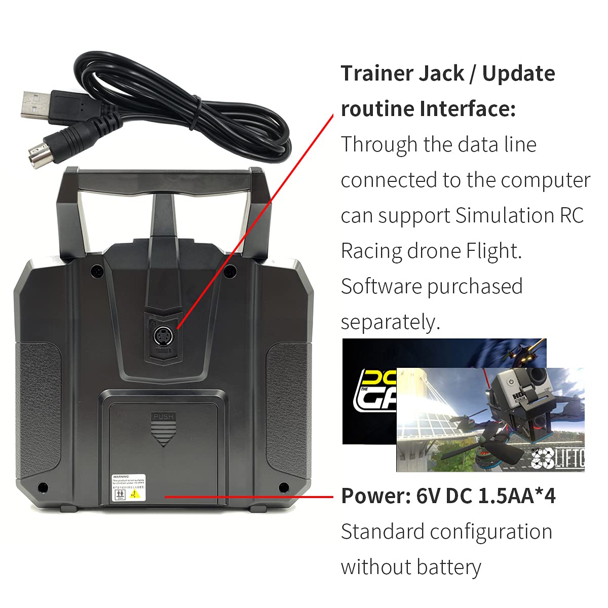 DTXMX FS-i6X 10CH Radio Transmitter and Receiver FS-iA10B 2.4G RC Controller for Airplane Helicopter FPV Drone RC Quadcopter Fly in The vast Sky (Mode-2)