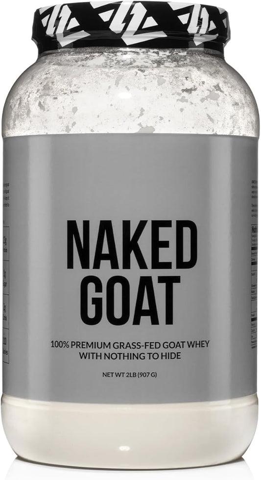 NAKED Goat - Pasture Fed Goat Whey Protein Powder from Small-Herd Wisconsin Dairies, 2Lb Bulk, GMO Free, Soy Free. Easy to Digest - All Natural - 23 Grams of Protein - 30 Servings