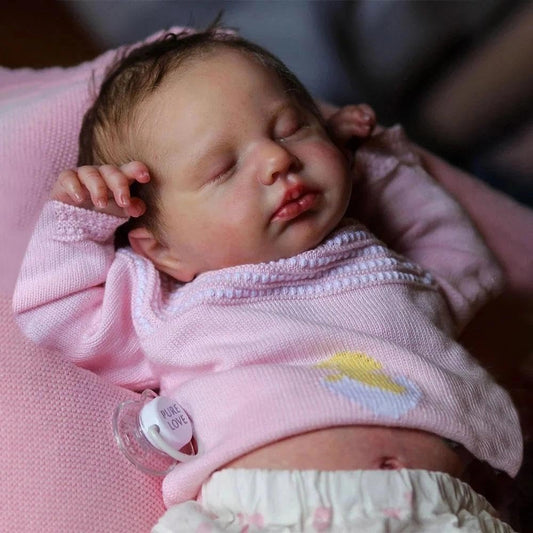 Anano Full Silicone Baby Doll Girl-20 in Realistic Reborn Baby Dolls Silicone Full Body Washable, Real Life Babys Reborn Dolls Posable, Anatomically Correct Girl with Accessories