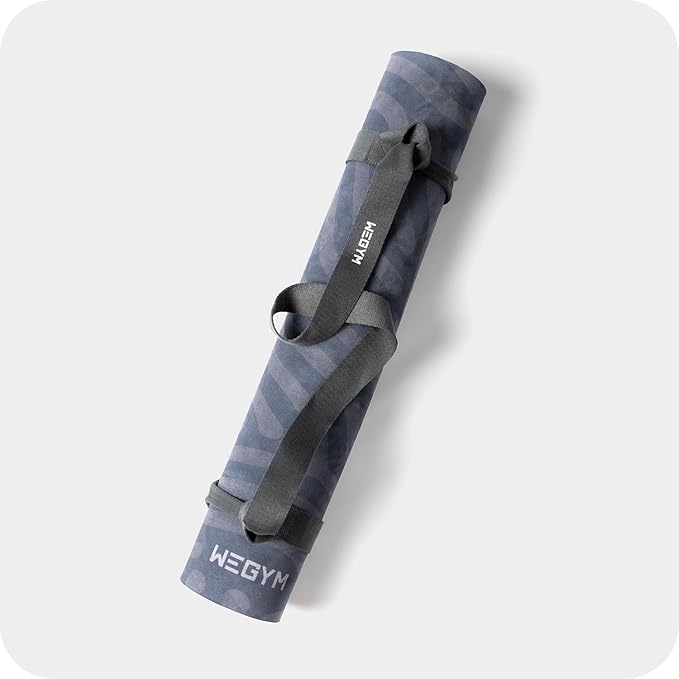 4mm Cushioned Exercise Mat for Yoga & Pilates - Anti Slip, Polyurethane with Suede Top & Carrying Strap