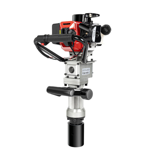 2 Stroke Gas Powered T-Post Driver, 32.7CC 900W 8500RPM Petrol Post Driver Hand Pull Start Gasoline Pile Drivers Alloy Steel Pile Drivers w/2 Sockets&0.24Gal Fuel Tank for Garden Guardrails Farm